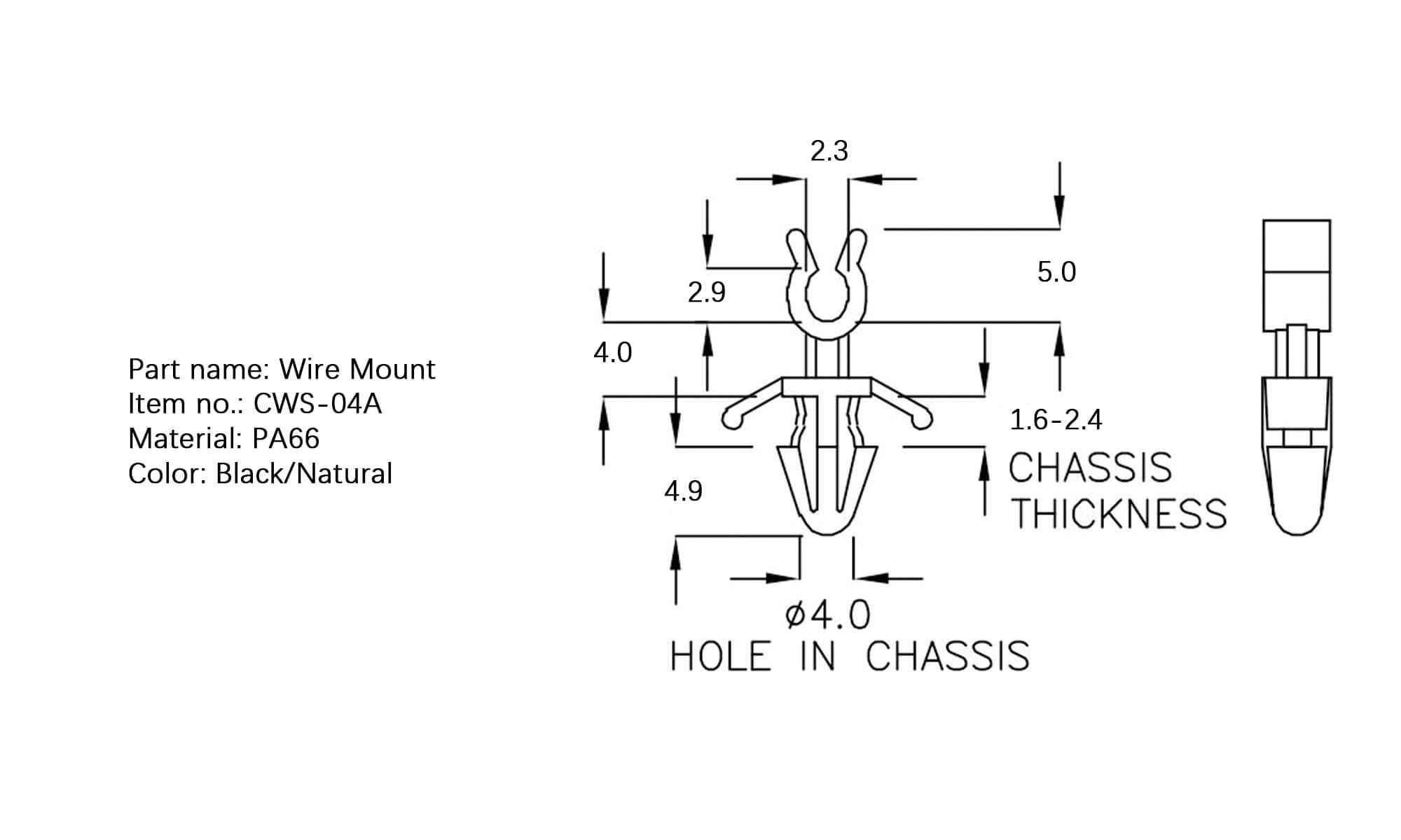 Plastic Wire Mount CWS-04A